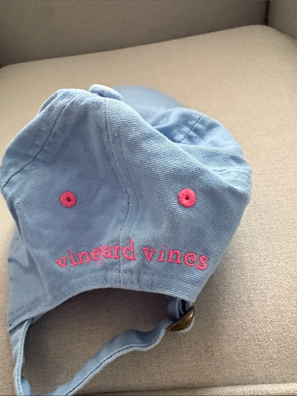Vineyard Vines Sky Blue Cap with Navy Whale